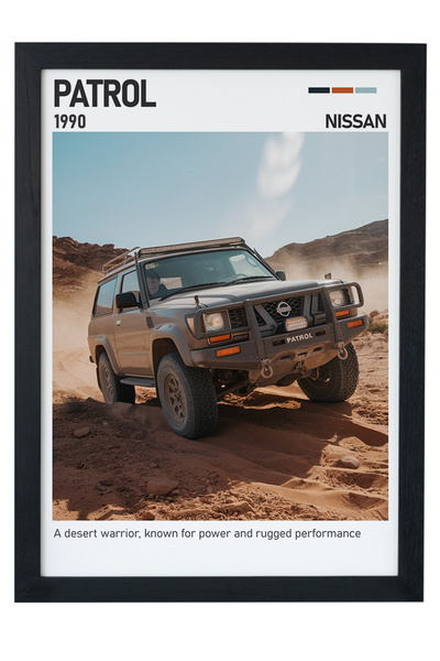gxe.art Nissan Patrol drveni poster sa okvirom – ikona off-road snage