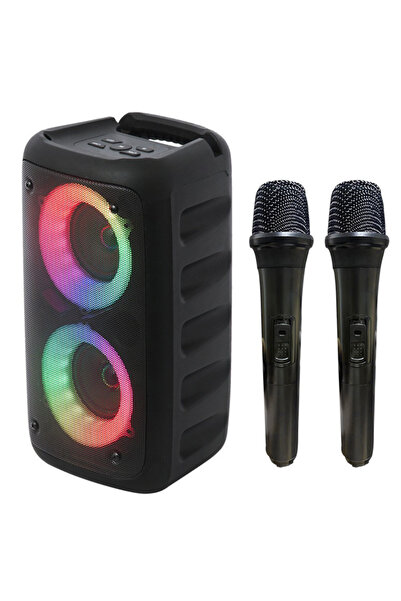 VENTART VENTART Portable Outdoor Speaker, Waterproof, with 2 Wireless Microphones, Bluetooth, Subwoofer