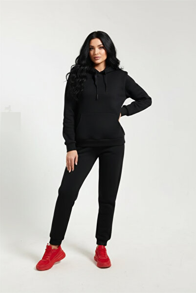 fh fashionhere Women's Hooded Kangaroo Pocket 3 Thread Fleece Inside Soft Tracksuit Set