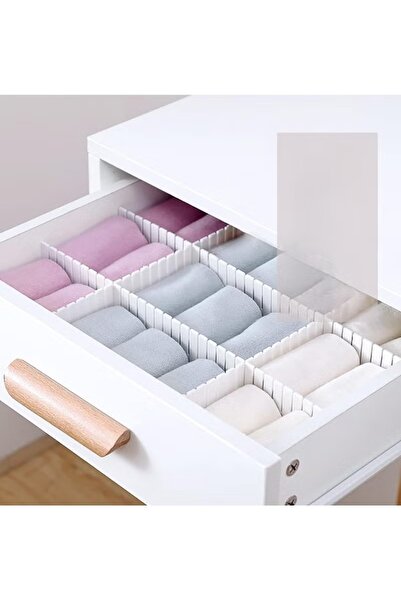 Generic Drawer organizer divider board - Adjustable divider grid 47x7 cm, 4 pieces, white