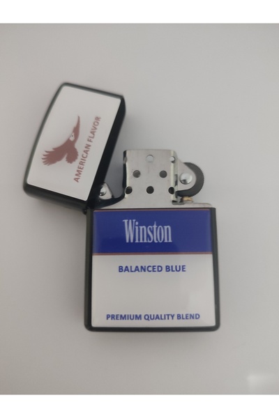 ASYA GIFTS Winston Baskılı Metal Benzinli Çakmak