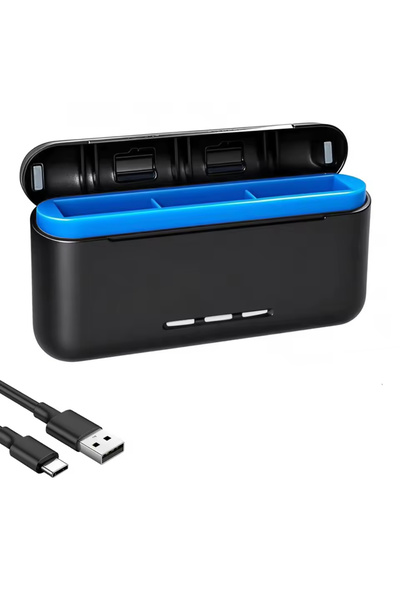 Generic شاحن بطارية كاميرا الحركة النحيف ثلاثي المنافذ - قاعدة شحن سريعة لكاميرات GoPro والكاميرات المتوافقة