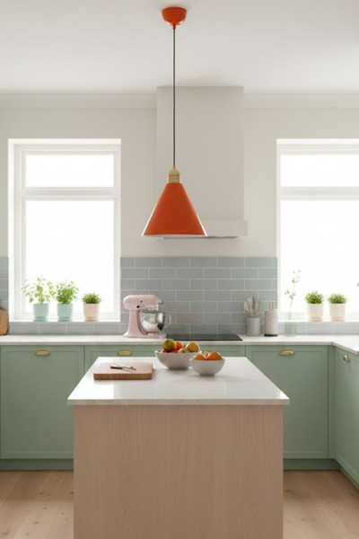 Luzarana Kuki Metal Gövde Turuncu Renkli Tekli Avize Sarkıt Salon Mutfak Ofis...