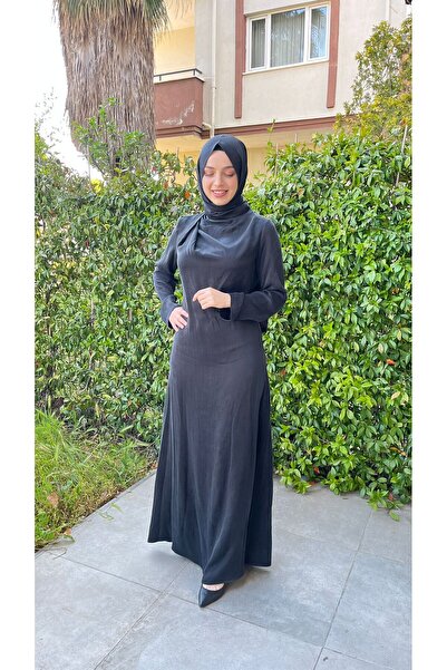 Zems Cupra Kumaş Siyah Elbise