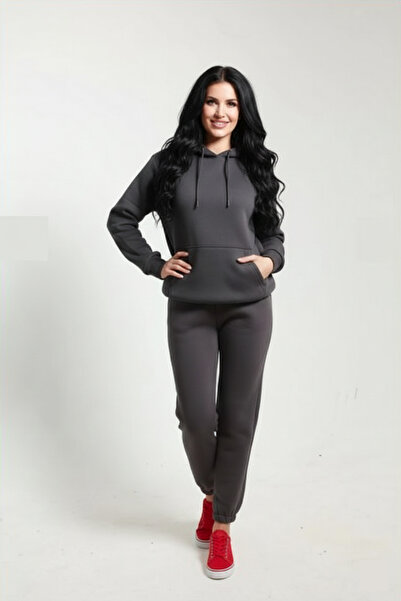 fh fashionhere Women's Hooded Kangaroo Pocket 3 Thread Fleece Inside Soft Tracksuit Set