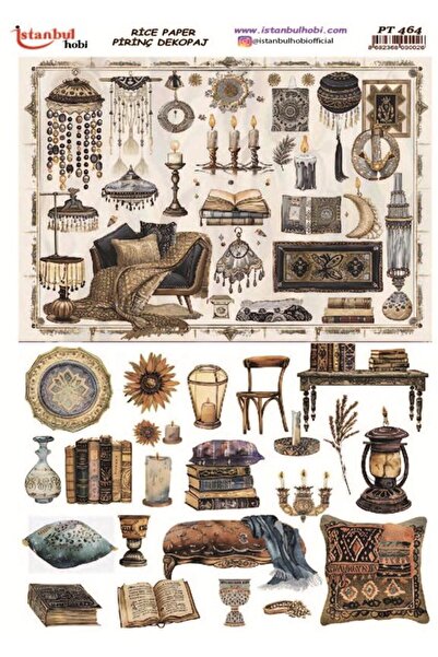 İstanbul Hobi ورق ديكور نحاسي 30×42 سم PT-464 تماثيل عتيقة