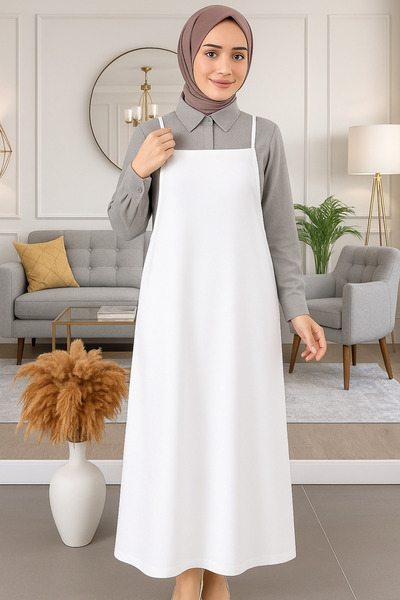 ELMODA Women's White Adjustable Rope Strap Gilet