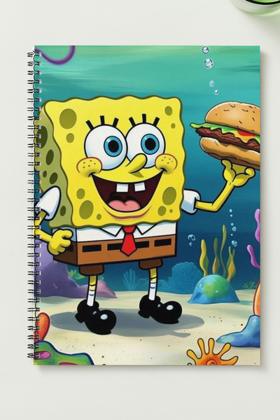 BLACKONECLASS SÜNGER BOB A5 Metal Spiralli Çizgisiz kalın bristol Kapak SÜNGE...