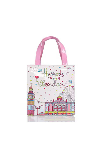 Harrods Waterproof Letter Pattern Shopping Bag, Women's Single Shoulder Handbag, PVC Bag