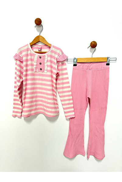 By Cwhr bumbac 100% Set pentru fetiță cu dungi, cu volan în față, cu detaliu ...