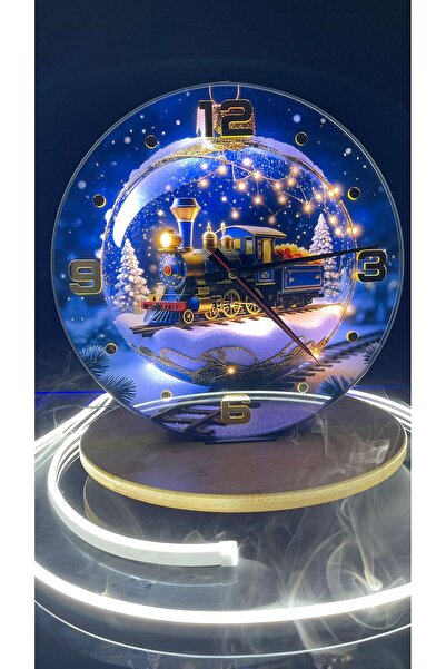 Best Tekstil Tasarım Çerçeveli led ışıklı adaptörlü yılbaşı temalı tablo (saa...