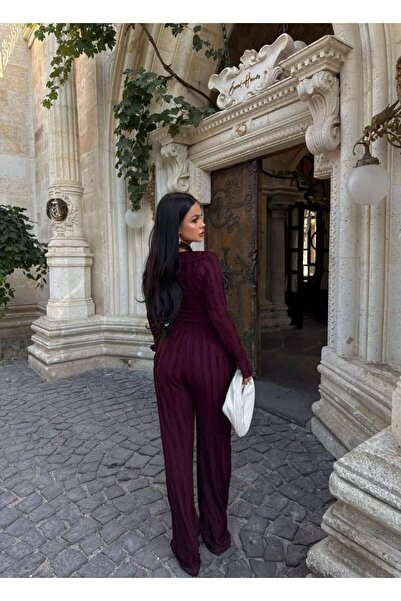 aytenli O-Neck Cropped Top with Elastic Tie-Up Pants with Pockets and Tassels Set