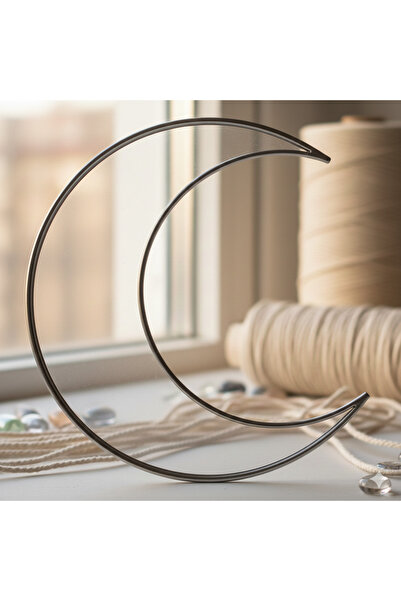 CASA NESTİ Ramazan süsü 5 li Makrome ay metal kasnak düş rüya kapanı