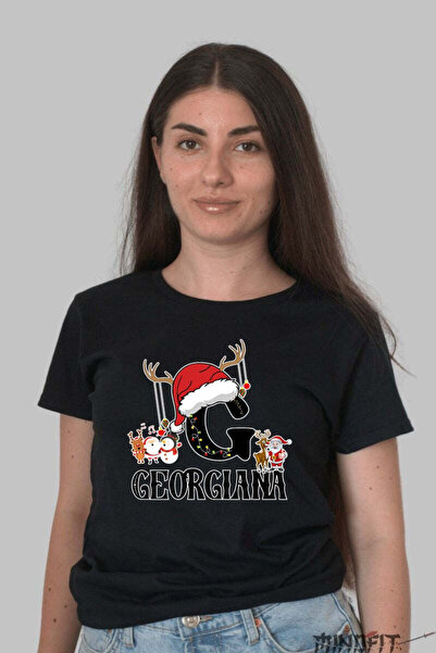 GILDAN Tricou Craciun Georgiana Litera G Cu Reni Si Mosul Femeie