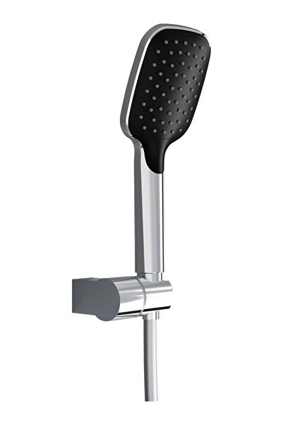 TESKA Veno Mafsallı El Duşu - Krom Siyah (Tekli Akış)