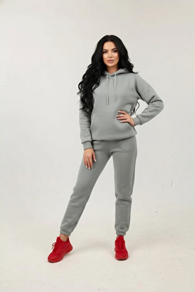 fh fashionhere Women's Hooded Kangaroo Pocket 3 Thread Fleece Inside Soft Tracksuit Set