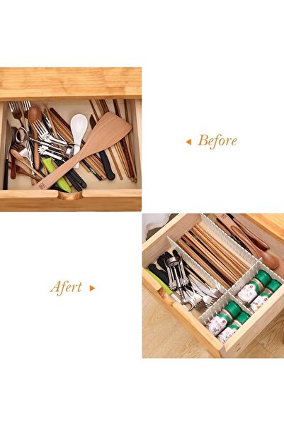 Generic Drawer organizer divider board - Adjustable divider grid 47x7 cm, 4 pieces, white