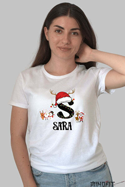 GILDAN Tricou Craciun Sara Litera S Cu Reni Si Mosul Femeie