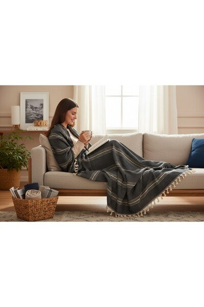 TECHTACT بطانية مزدوجة من القطن الطبيعي 100% مقاس 200×240 سم – ناعمة الملمس، ...