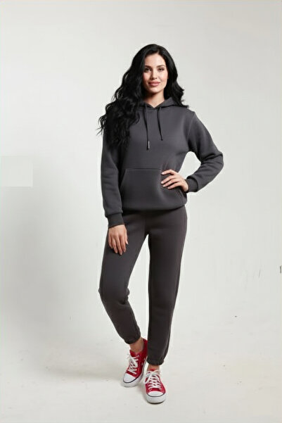fh fashionhere Women's Hooded Kangaroo Pocket 3 Thread Fleece Inside Soft Tracksuit Set