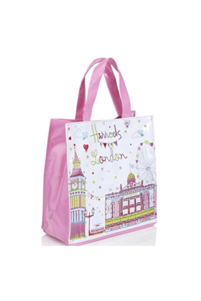 Harrods Waterproof Letter Pattern Shopping Bag, Women's Single Shoulder Handbag, PVC Bag