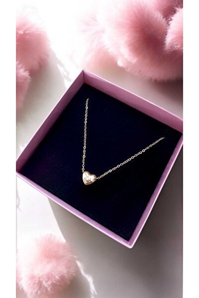 Madam Bikan Gold Renk Minimal Kalp Kolye