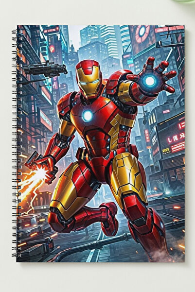 BLACKONECLASS DEMİR ADAM A5 Metal Spiralli Çizgisiz kalın bristol Kapak DEMİR...