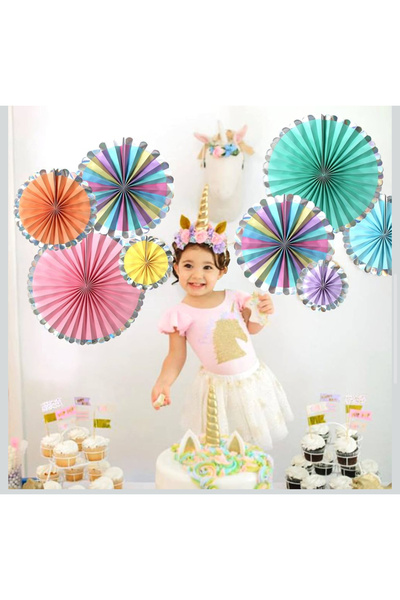 Partifabrik Fan Birthday Silver Detailed 8-Piece Ornament Set