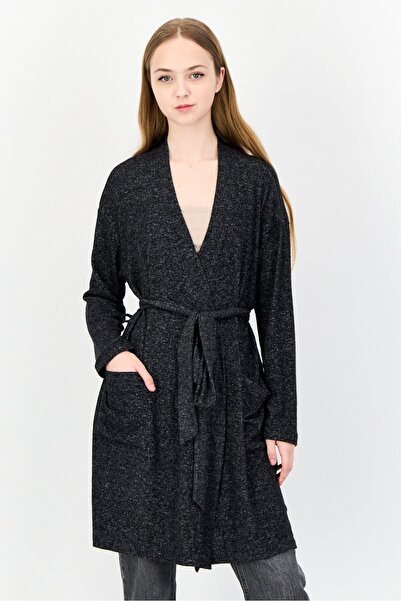 aerie Women Textured Belted Cardigans, Black