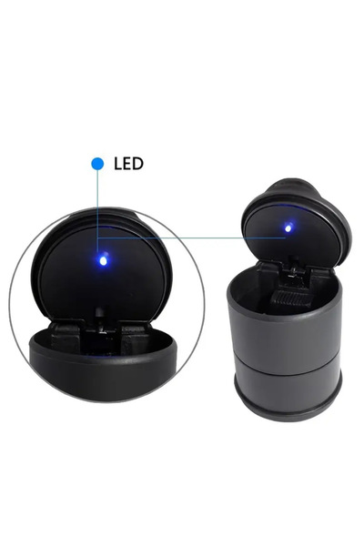 Generic Car Ashtray – Round Black, Portable with Lid, Smoke & Odor Control, Easy to Clean, Car Accessory