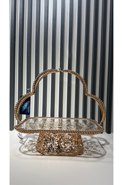 Vakıf home Metal Kulplu Çikolatalık Gondol Şekerlik Sunumluk Büyük Boy