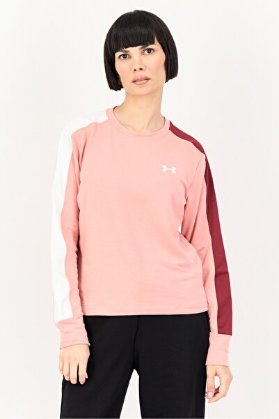 Under Armour Women Loose Fit Long Sleeve Outdoor Sweatshirt, Pink