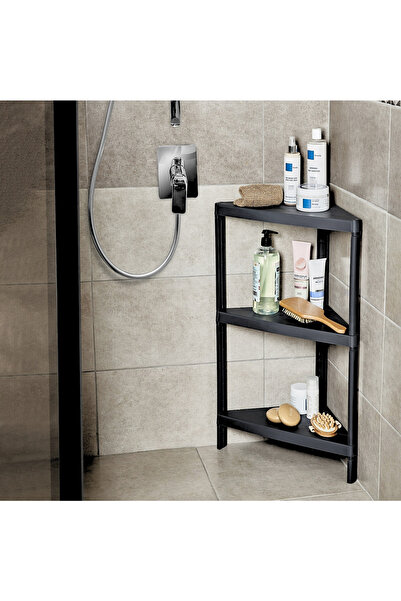 ViZKA 3 Katlı Ücgen Raf Ünitesi , Köşe Alanlar İçin Plastik Düzenleyici , Köş...