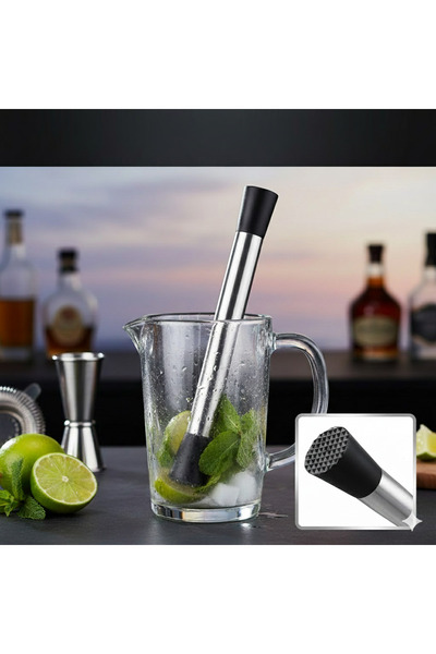 Eco Lounge Paslanmaz Çelik Buz Kırma ve Ezin Çubuğu – Kokteyl Bar Aleti
