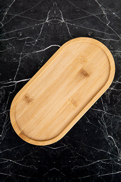 Minya Home Bamboo Oval Presentation Tray Oil Pot Base Serving Tray Presentati...