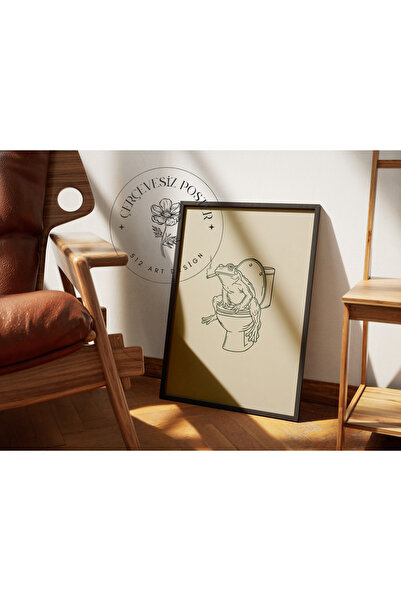 512 STORE Estetik Banyo Tuvalet Dekor Animal Tasarım Eskiz Tema Çerçevesiz Ku...