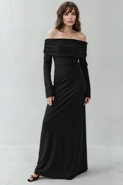 Hiccup Madonna Collar Slit Maxi Dress