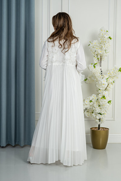 obejana Seventh set: postpartum robe + baby carrier + baby overalls, off-white color