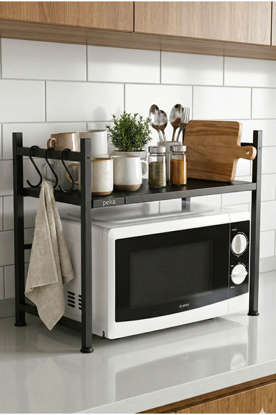 PEKA Genişletilebilir 2 Raflı Mikrodalga ve Baharat Rafı – Çok Amaçlı Mutfak ...