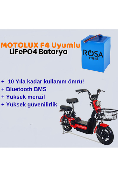 Enerjigo Motolux F4 Uyumlu 48 Volt 18 Ah LiFePO4 Batarya