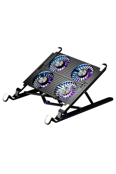Generic Laptop Cooling Fan – 4 Fans, Adjustable Stand, USB Powered, Overheat Protection, Quiet Operation