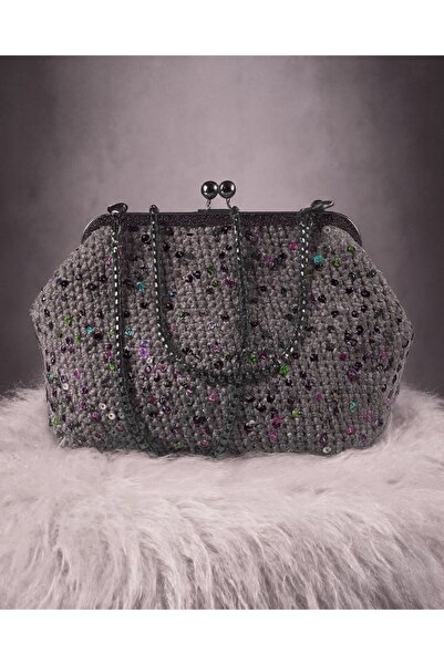 MAZSAY Dora El İşlemesi Pullu Makrome Çanta