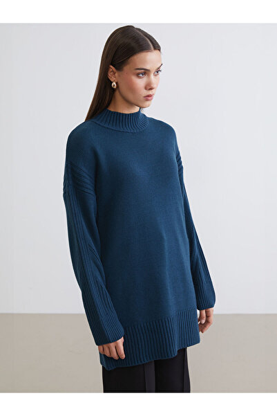 LC Waikiki Green Half Turtleneck Women's Knitwear Tunic