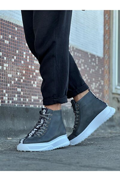 Mhoda Shoes Rlx03 Men's Sports Casual Lace-Up Leather Boots Cbt - Gray