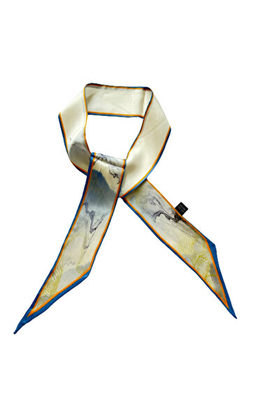 OMG Natural silk scarf, 6 x 125 cm, elegant flower