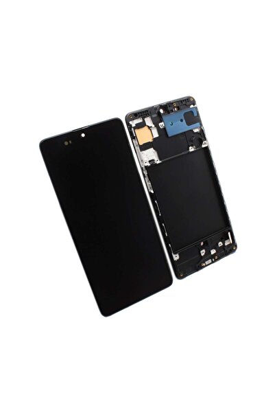 Samsung Compatible Galaxy A71 A715 Oled Display with Frame Black