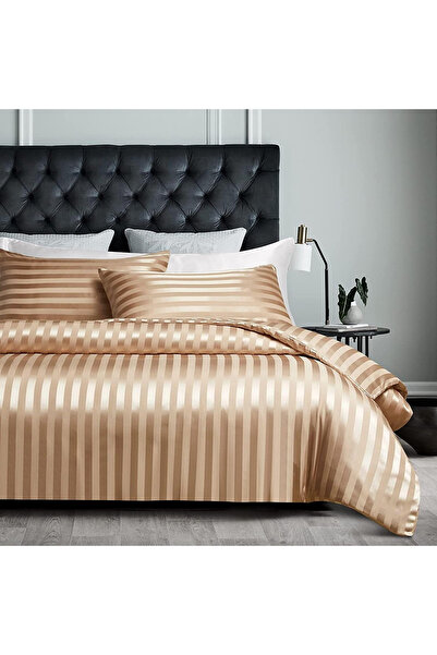 OEM Cream satin bed linen, duvet cover 240x220 cm, 2 pillowcases 65x65 cm