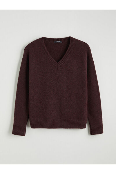 LC Waikiki V-Neck Oversize Women's Knitwear Sweater