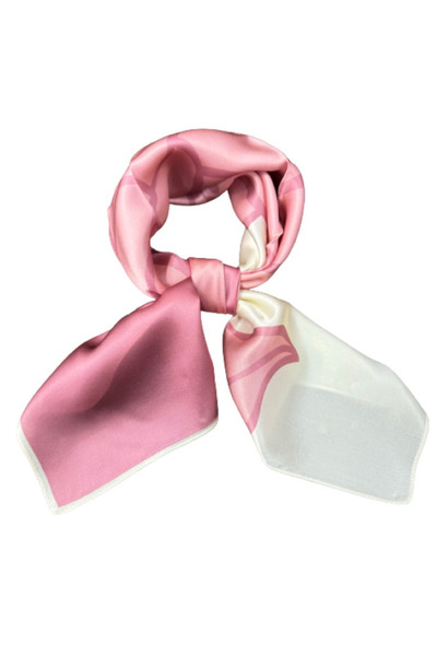 OMG Silk scarf, natural, 70x70cm, Pink Petals