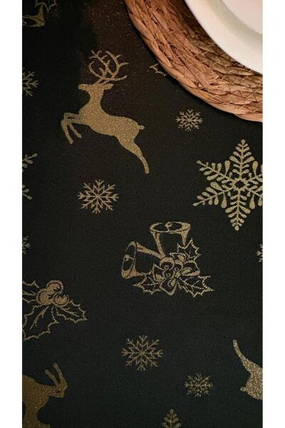 homease Seamless Fabric Jacquard Glitter Christmas Green Tablecloth